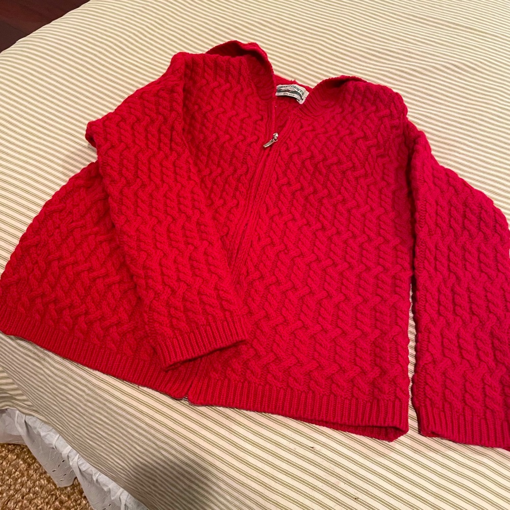 Aran Crafts Ireland wool sweater zip cardigan